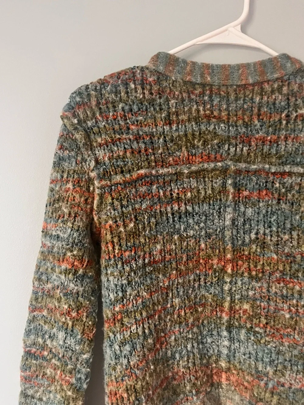 Free People Multicolor Knit Cardigan - Olive, Rust, Cream